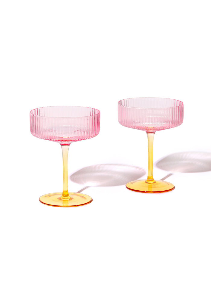 Sunset Coupe Cocktail Glass, Stripe
