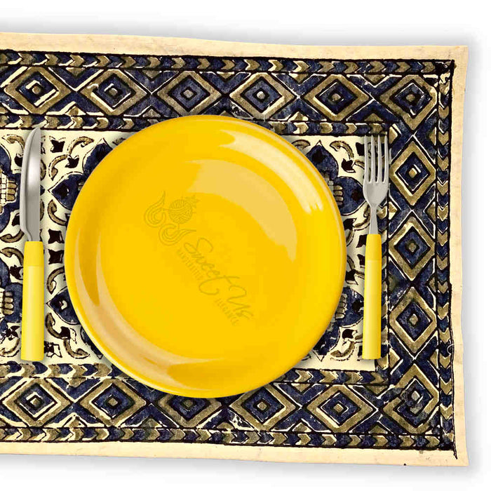 Block Print Cotton Sustainable Geometric Tablecloth Collection, Green - Sweet Us