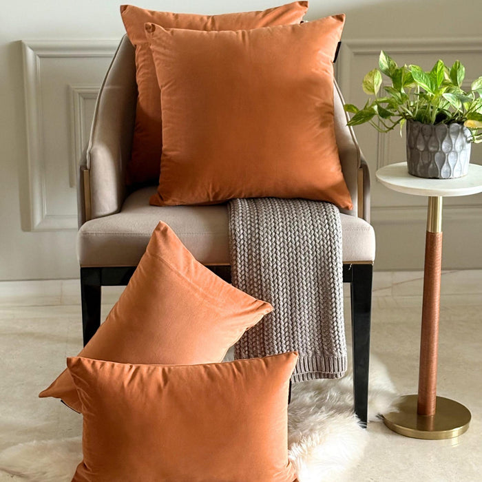 Tan Brown Plain Velvet Throw Pillow Cover - Tan Velvet