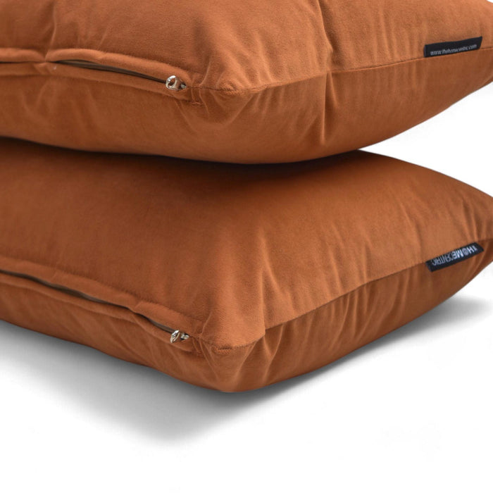 Tan Brown Plain Velvet Throw Pillow Cover - Tan Velvet