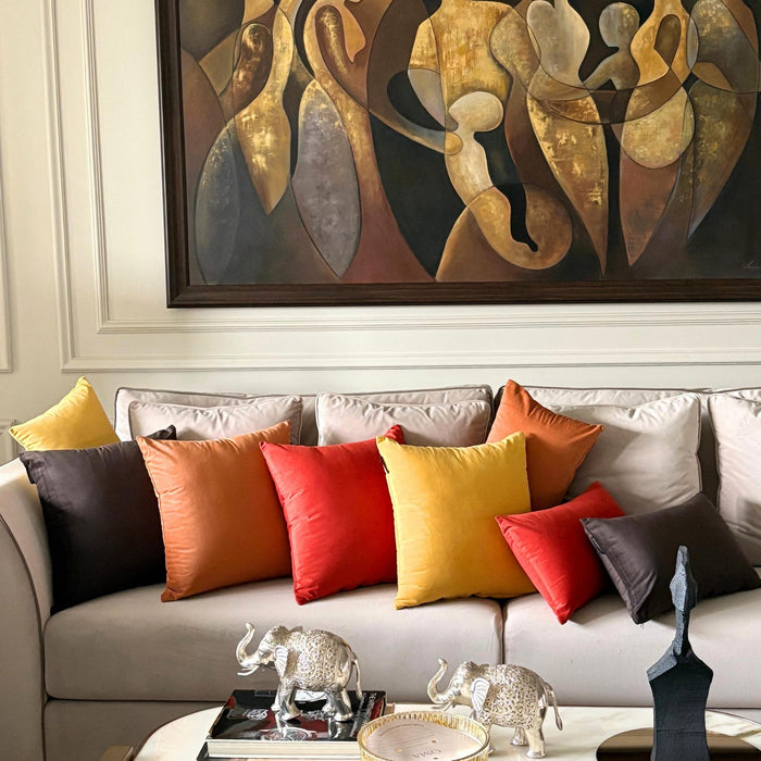 Tan Brown Plain Velvet Throw Pillow Cover - Tan Velvet