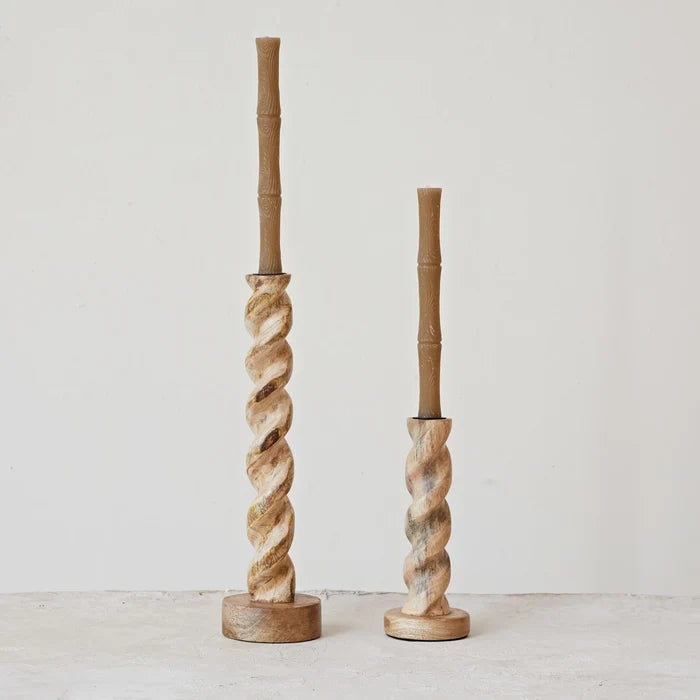 Taper Holder - Twisted Mango Wood - Findlay Rowe Designs