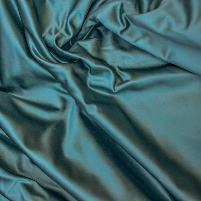 Teal Blue Heavy Satin Fabric by the Yard, Blue Satin Fabric