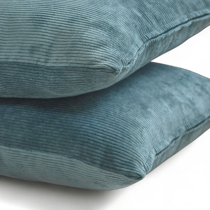 Teal Blue Velvet Throw Pillow Cover - Teal Blue Cords
