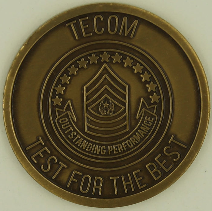 Test & Evaluation Command TECOM Command Sergeant Major Army Challenge Coin
