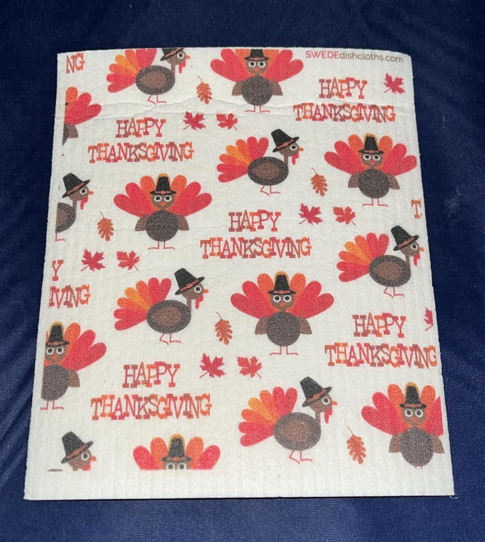 Tom Turkey Thanksgiving Swedish Dish Towel