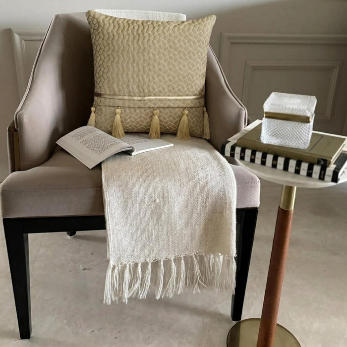 Traverse - Grey & Gold Suede Decorative Euro Sham