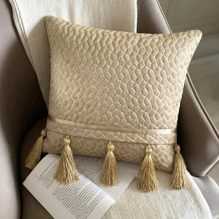 Traverse - Grey & Gold Suede Decorative Euro Sham