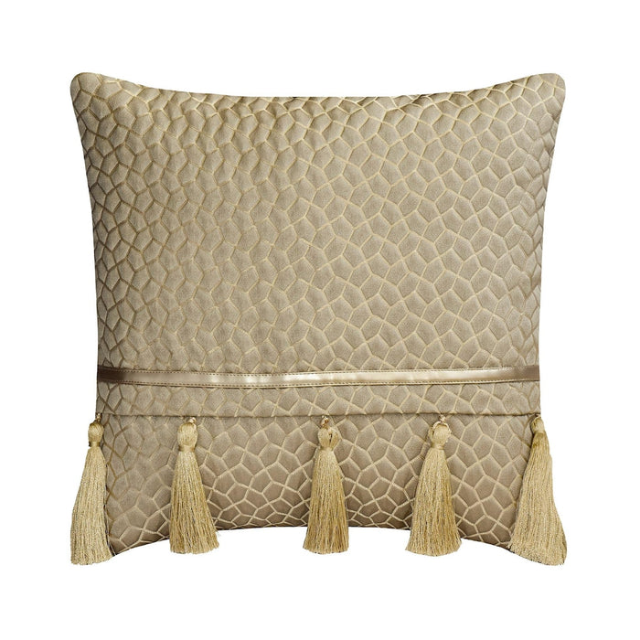 Traverse - Grey & Gold Suede Decorative Euro Sham