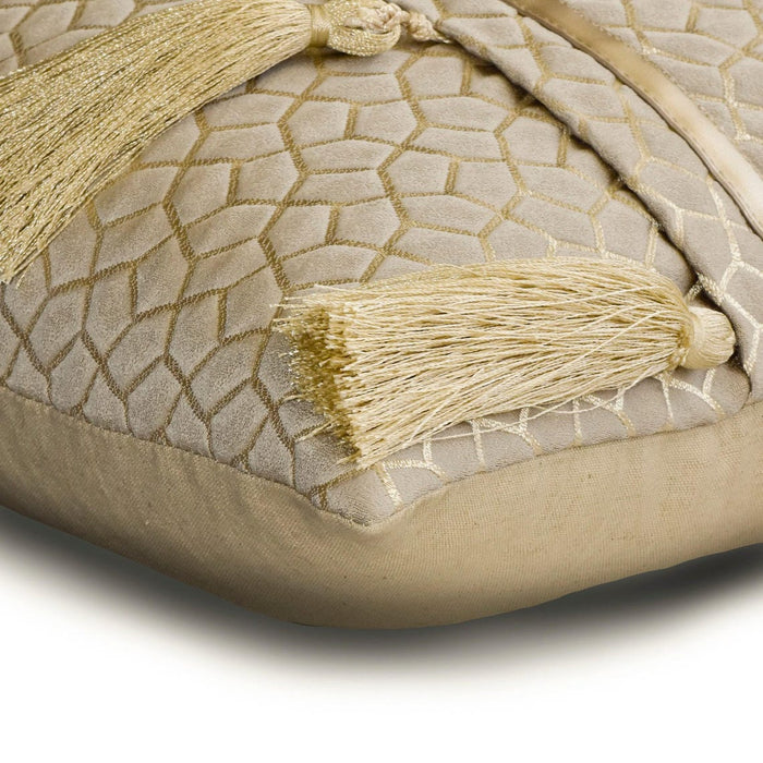Traverse - Grey & Gold Suede Decorative Euro Sham