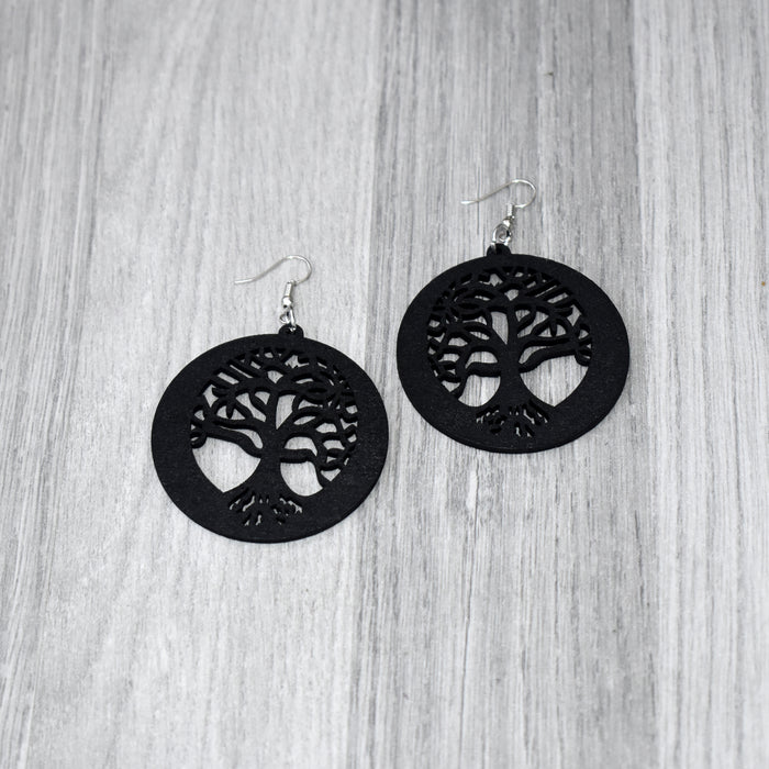 Tree of Life Wooden Earring, earring - Rufina Designs