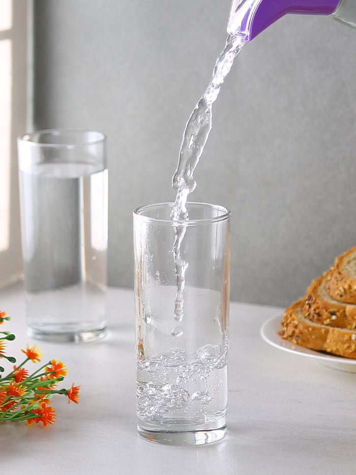 Uniglass Classico Bulgarian Imported Juice & Water Glass Tumbler Set of 6 (195 ml) – Premium Lead-Free Crystal Clear Glasses for Juice, Water, Milkshake, Sharbat, Mojito & Cocktails | Dishwasher Safe