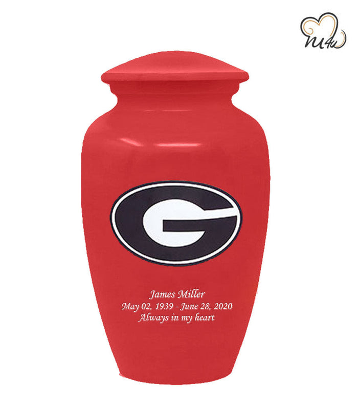 University of Georgia Bulldogs College Cremation Urn - Red - ExquisiteUrns