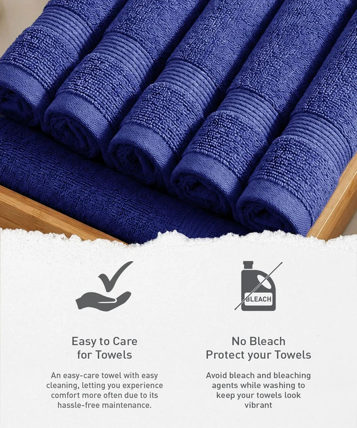 Urban Comfort  6Pc Face Towel Set, New Navy| 450 GSM | 100% Cotton