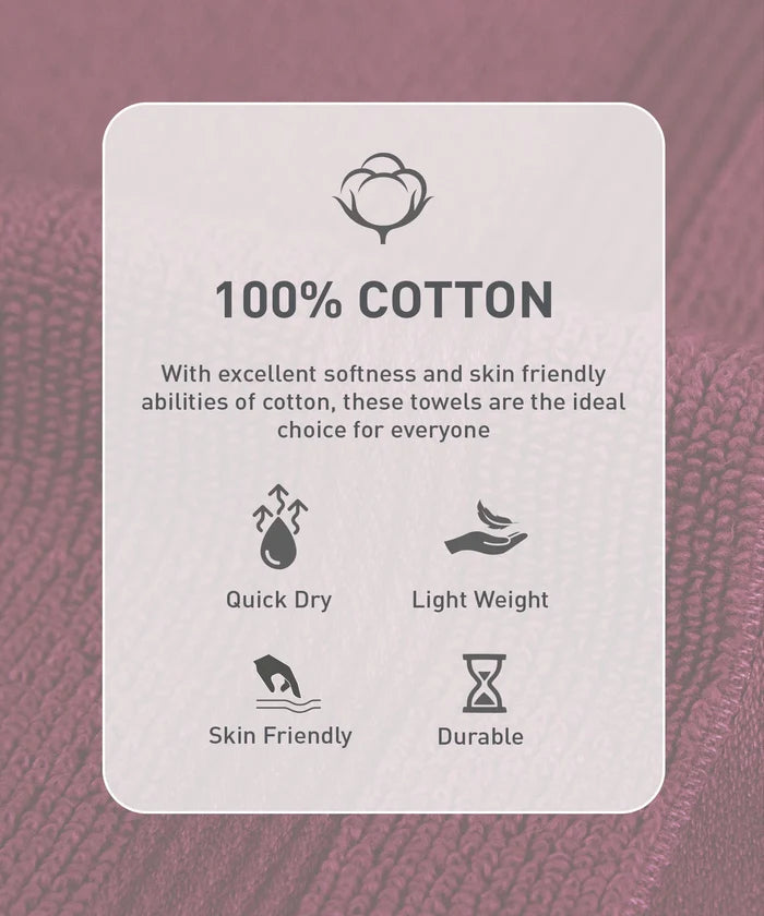 Urban Comfort  6Pc Face Towel Set, Wine Red| 450 GSM | 100% Cotton