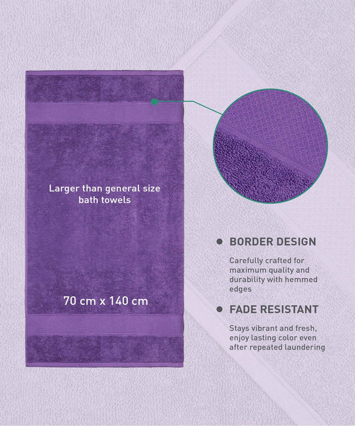 Urban Comfort Bath Towel, Purple| 450 GSM Cotton