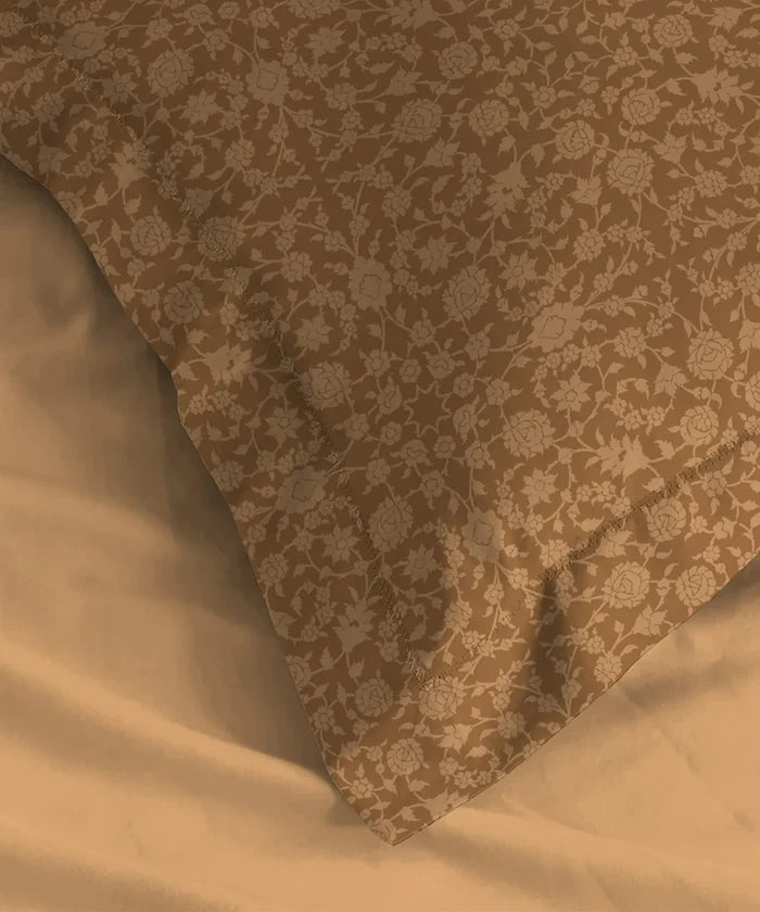 Urban Comfort Pillow Covers Set, Classic Amber| 144 TC Cotton
