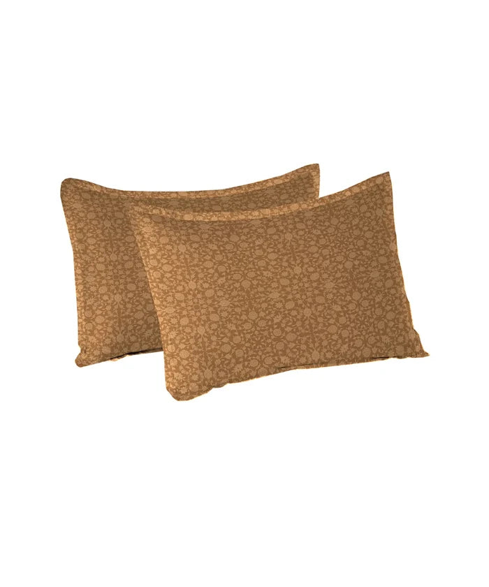 Urban Comfort Pillow Covers Set, Classic Amber| 144 TC Cotton