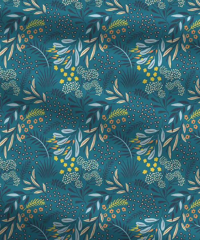 Urban Comfort Pillow Covers Set, Midnight Bloom| 144 TC Cotton