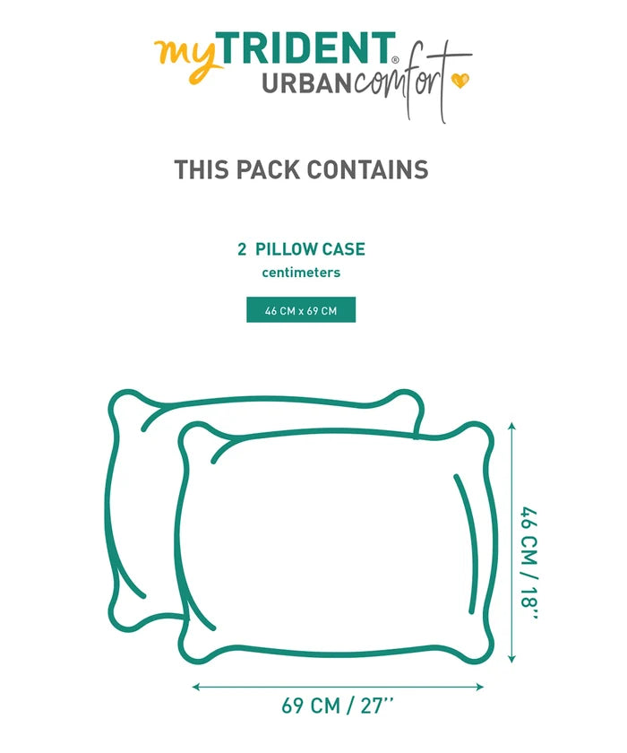 Urban Comfort Pillow Covers Set, Trippy Triangles Blue| 144 TC Cotton