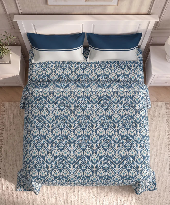 Urban Comfort Queen Bedsheet Set, Audrey |144 TC Cotton| 2 Pillow Covers