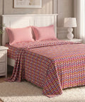 Urban Comfort Queen Bedsheet Set, Party Mood Pink |144 TC Cotton| 2 Pillow Covers