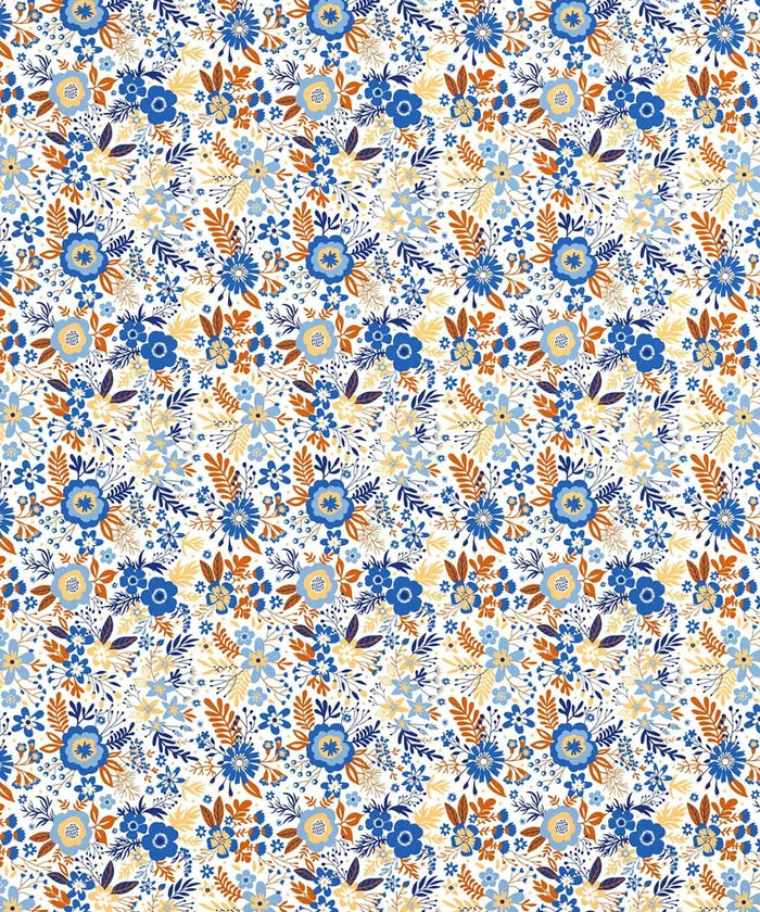 Urban Comfort Single Bedsheet Set, Gardenia Blooms Blue |144 TC Cotton| 1 Pillow Covers