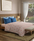 Utsav Printed King Bedsheet Set,  Gulbagh Beige| 120TC Cotton| 2 Pillow Covers
