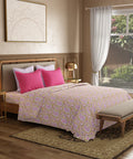 Utsav Printed King Bedsheet Set, Gulbagh Olive| 120TC Cotton| 2 Pillow Covers