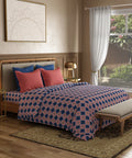 Utsav Printed King Bedsheet Set, Gulnaz Blue| 120TC Cotton| 2 Pillow Covers