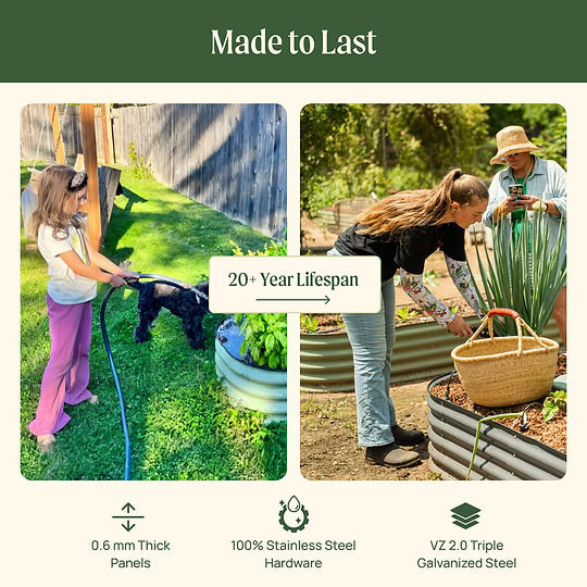 Vego Garden 32" Extra Tall 9 In 1 Large Modular Metal Raised Garden Bed Kit