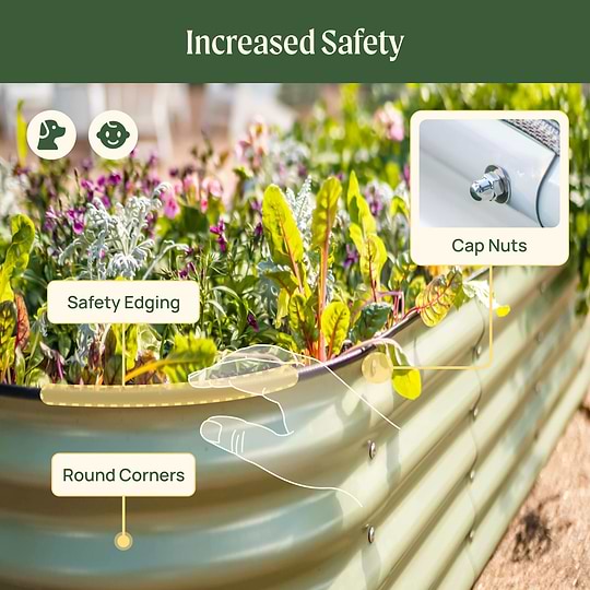 Vego Garden 32" Extra Tall 9 In 1 Large Modular Metal Raised Garden Bed Kit