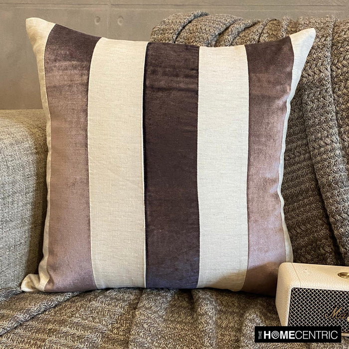 Velvet Band Aubergine - Aubergine Velvet Throw Pillow Cover