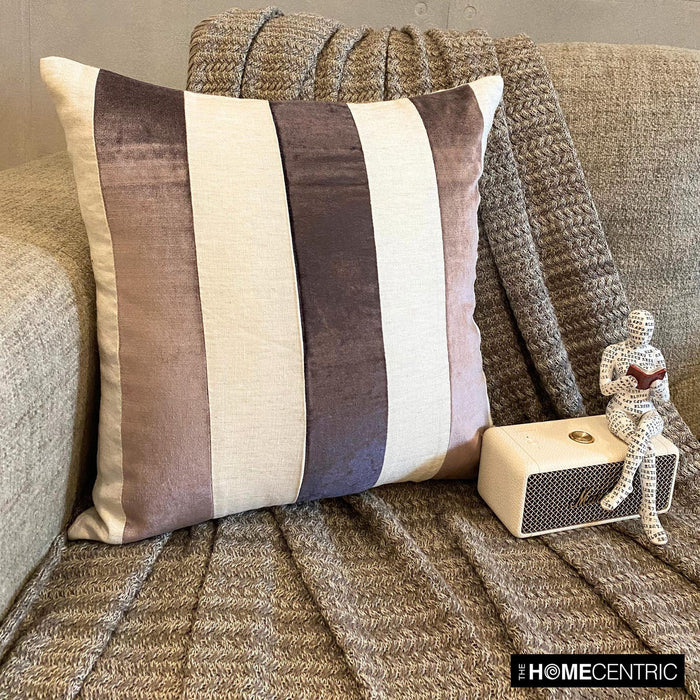 Velvet Band Aubergine - Aubergine Velvet Throw Pillow Cover