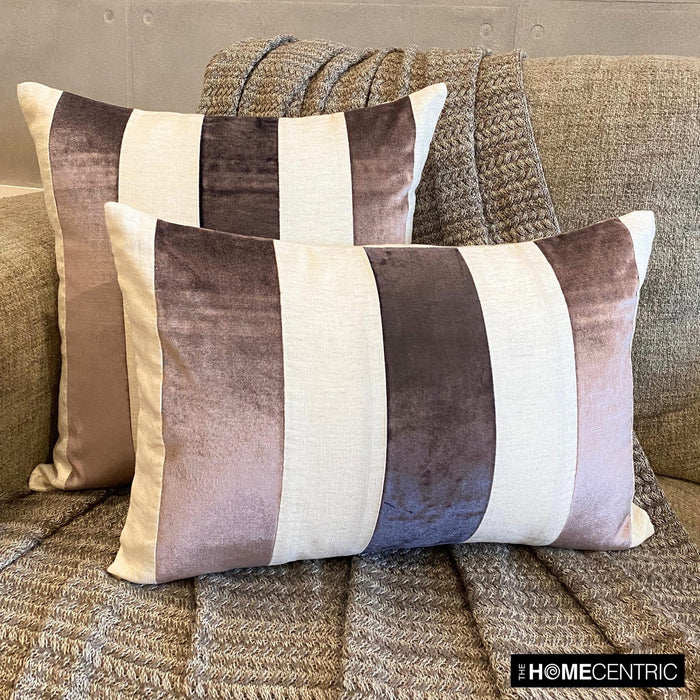 Velvet Band Aubergine - Aubergine Velvet Throw Pillow Cover