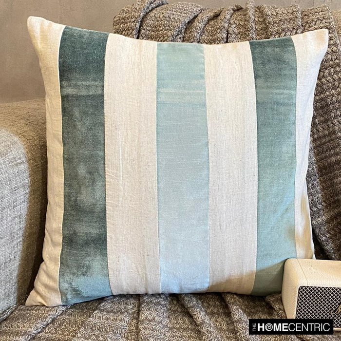 Velvet Band Ice - Blue Velvet Throw Pillow Cover