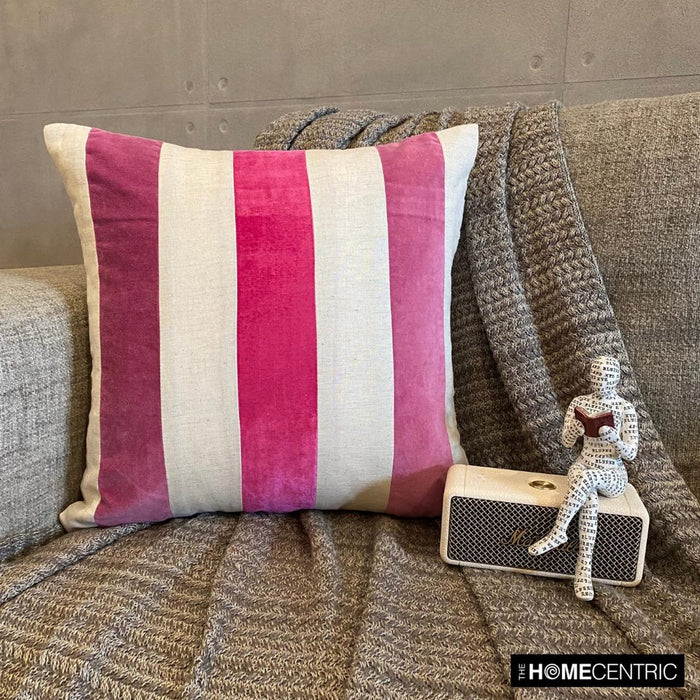 Velvet Band Pink - Pink Velvet Decorative Euro Sham