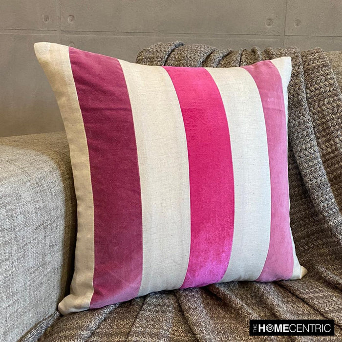 Velvet Band Pink - Pink Velvet Decorative Euro Sham