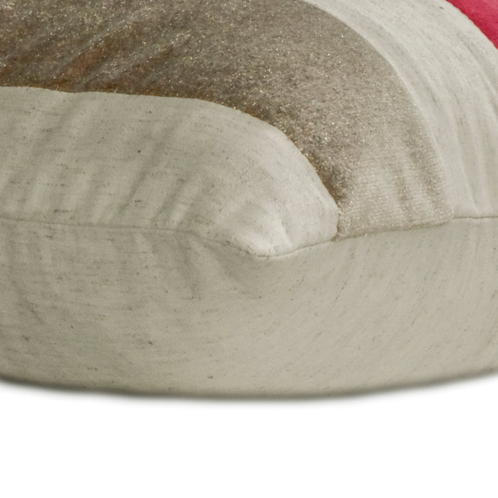 Velvet Band Red - Red Velvet & Linen Throw Pillow Cover