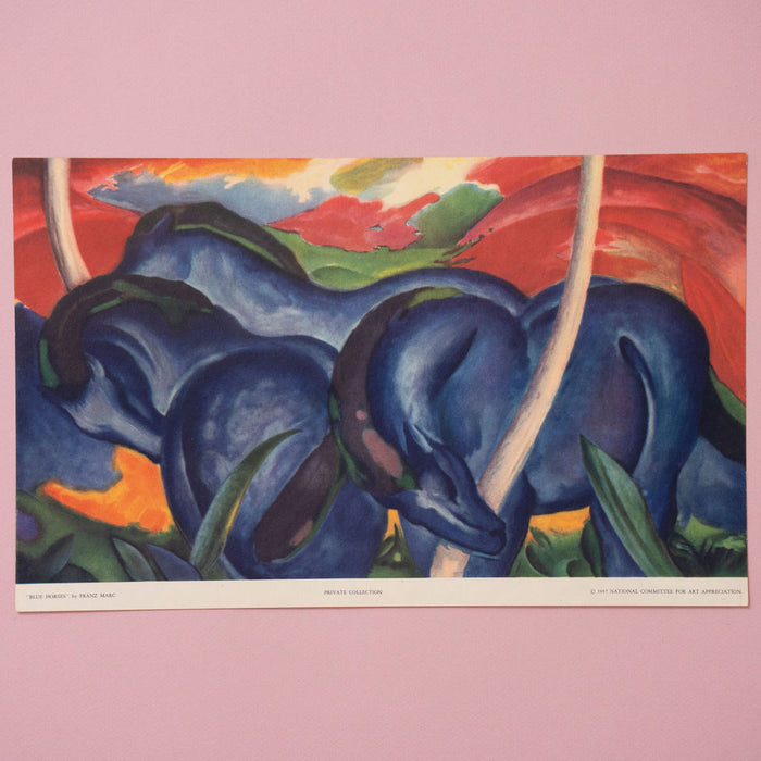 Vintage 1937 Franz Marc “Blue Horses” Art Print