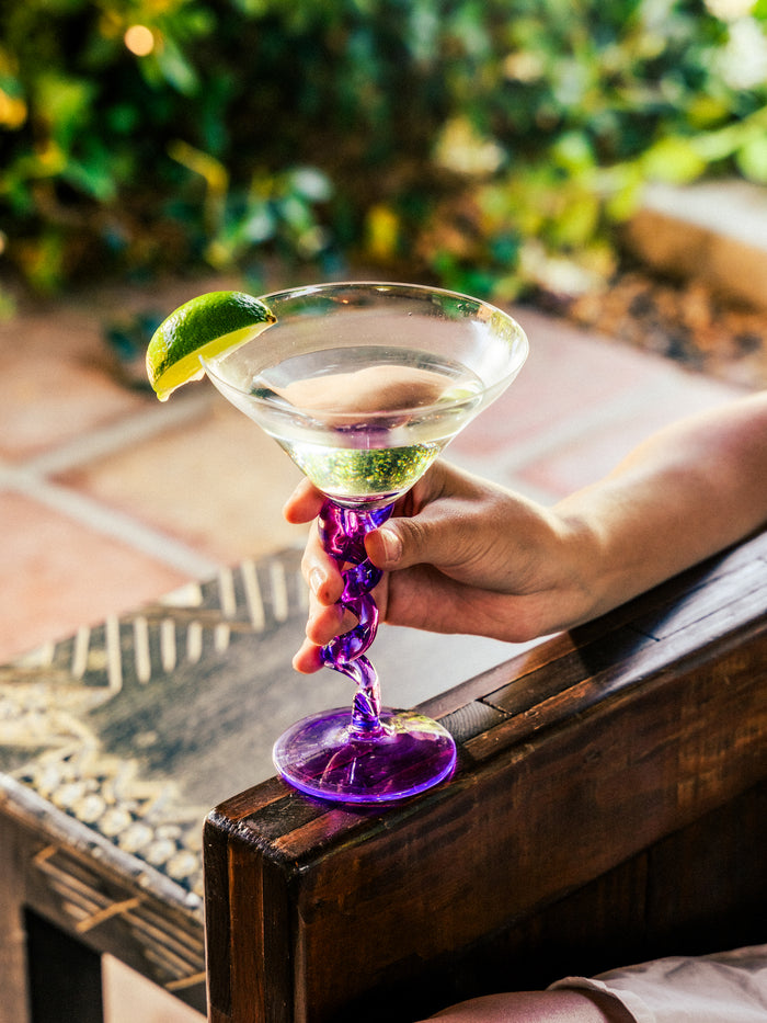 Spiral Stem Martini Glass, Set of 6