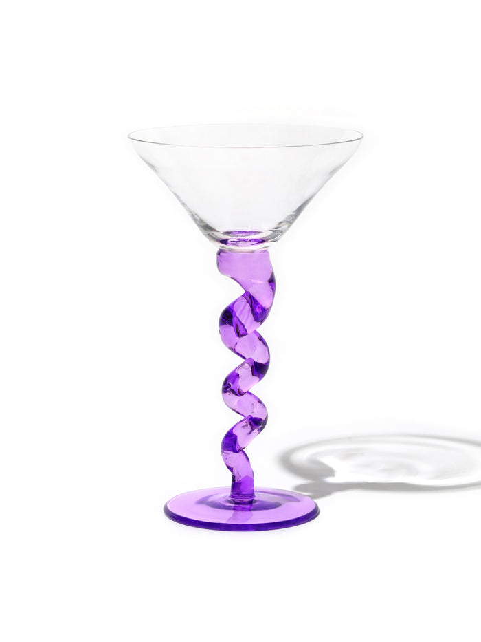 Violet Spiral Stem Martini Glass