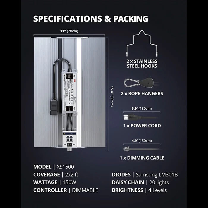 Viparspectra XS1500 LED Grow Light - Upgraded for 2023