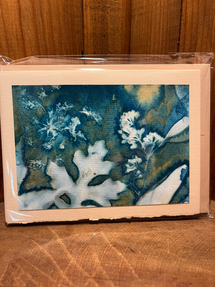Wet Cyan Note Cards, Package of Six