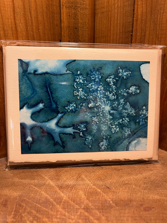 Wet Cyan Note Cards, Package of Six