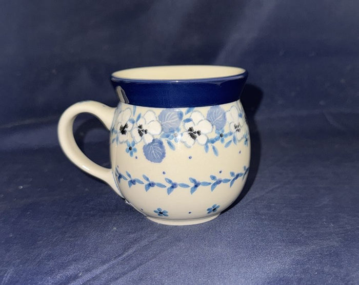 White Pansy 8 oz. Bubble Mug - Shape: 005 - Pattern: White Pansy (2346X)