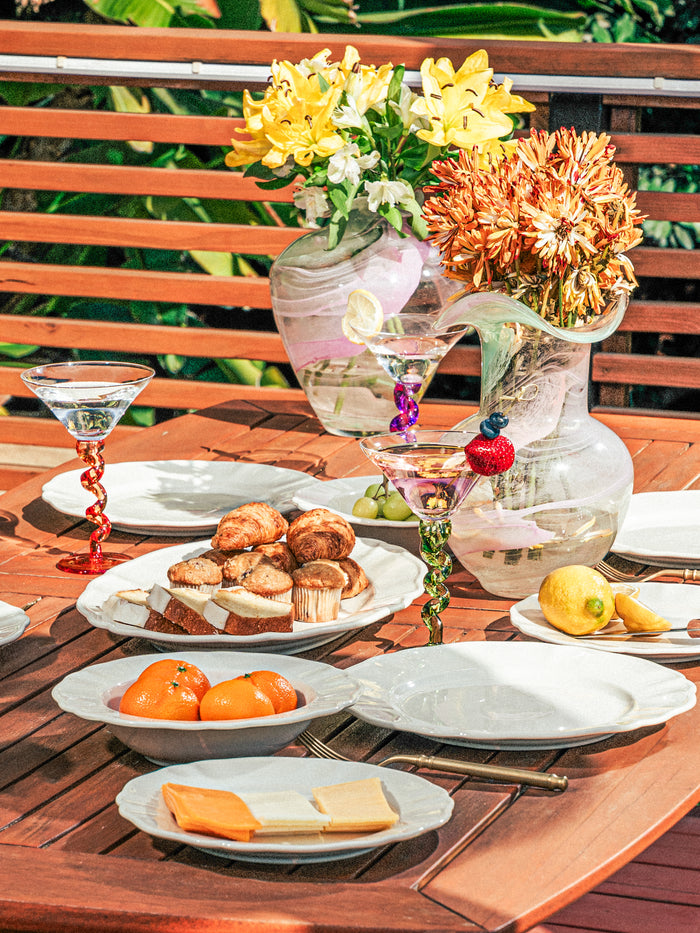 White Petal Dinnerware Set of 15