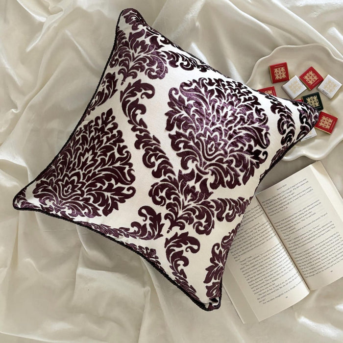 Wine Damask - Purple Velvet Decorative Euro Sham