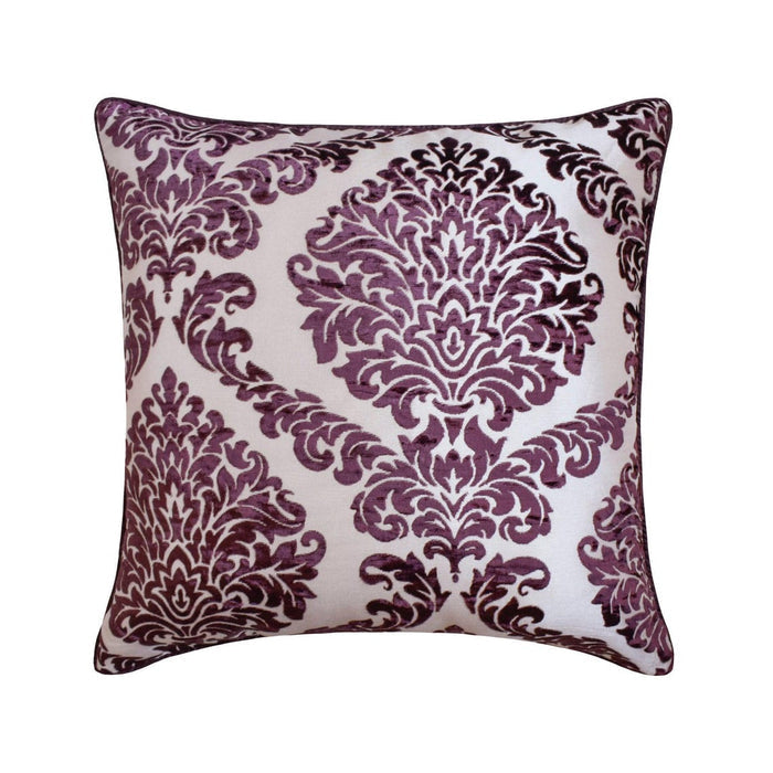 Wine Damask - Purple Velvet Decorative Euro Sham
