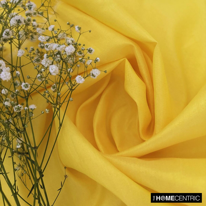 Yellow Art Silk / Faux Silk Fabric By The Yard